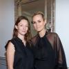 Audrey Marnay et Laeticia Hallyday - déjeuner pour présenter le bijou imaginé par Laeticia Hallyday avec le joaillier Eternamé au profit de l'Unicef, à Paris le 4 juin 2013. La chef étoilée Hélène Darroze s'est chargée du menu.