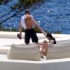 Vladimir Doronin, l'ex de Naomi Campbell, en vacances à Ibiza avec sa nouvelle compagne Luo Zilin en juin 2013