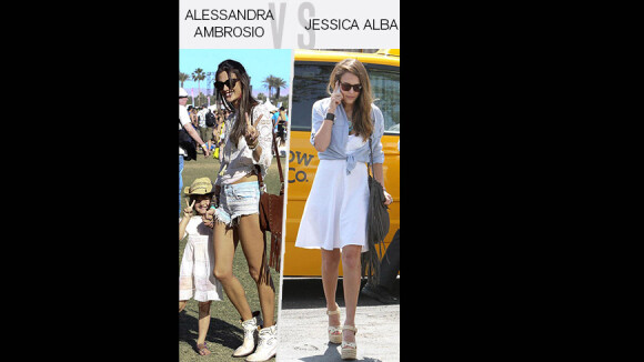 Match de look : Alessandra Ambrosio vs Jessica Alba, le sac à franges