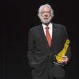 Donald Sutherland lors de la cérémonie d'ouverture du 53e festival de Monte-Carlo au Forum Grimaldi à Monaco, le 9 juin 2013.