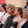 Sofia Coppola entourée de Claire Julien, Taissa Farmiga, Katie Chang, Israel Broussard et Emma Watson au Palais Des Festivals pour la présentation du film à Cannes, le 16 mai 2013.
