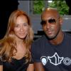 Nicolas Anelka et sa femme Barbara lors de la présentation de la collection homme Ungaro Printemps/Eté 2008 au Musée de l'homme le 29 juin 2007