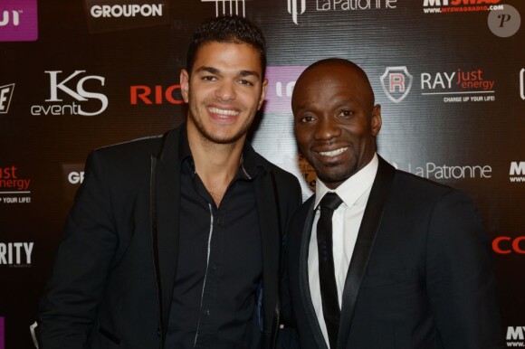 Hatem Ben Arfa et Claude Makélélé à l'after show du festival Marrakech du rire, le 8 juin 2013 à l'Hôtel du golf de Marrakech.