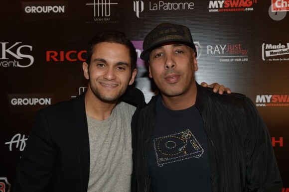 Malik et DJ Abdel à l'after show du festival Marrakech du rire, le 8 juin 2013 à l'Hôtel du golf de Marrakech.