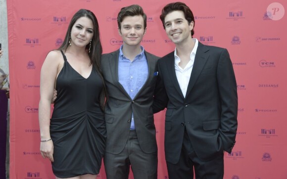 Monica Aguirre Diez, Chris Colfer et Roberto Aguire lors de la soirée d'ouverture du Champs-Elysées Film Festival et la présentation du film Struck, au cinéma Publicis à Paris le 12 juin 2013