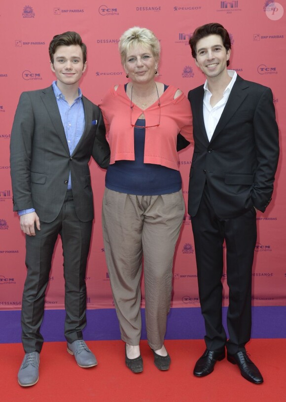 Chris Colfer, Sophie Dulac et Roberto Aguire lors de la soirée d'ouverture du Champs-Elysées Film Festival et la présentation du film Struck, au cinéma Publicis à Paris le 12 juin 2013
