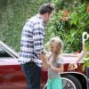 Ben Affleck en compagnie de sa fille Violet à Brentwood, le 11 juin 2013.