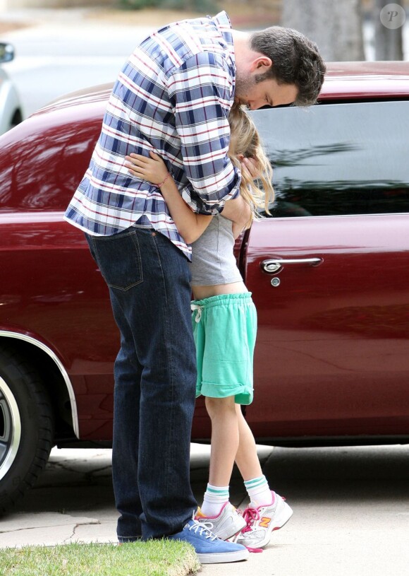 Ben Affleck avec sa fille Violet  à Brentwood, le 11 juin 2013.