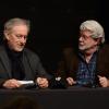 Steven Spielberg et George Lucas en discussion à l'USC School of Cinematic Arts de Los Angeles, le 5 février 2013.