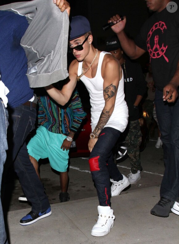 Justin Bieber à la sortie du club Milk Studios à Hollywood, le 14 juin 2013.