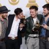 Mumford & Sons aux Grammy Awards à Los Angeles, le 10 février 2013.