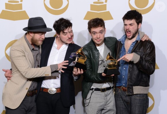 Les Anglais de Mumford & Sons aux Grammy Awards à Los Angeles, le 10 février 2013.