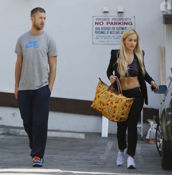 Rita Ora et son petit ami le DJ/producteur Calvin Harris à Los Angeles. Le 17 juin 2013.