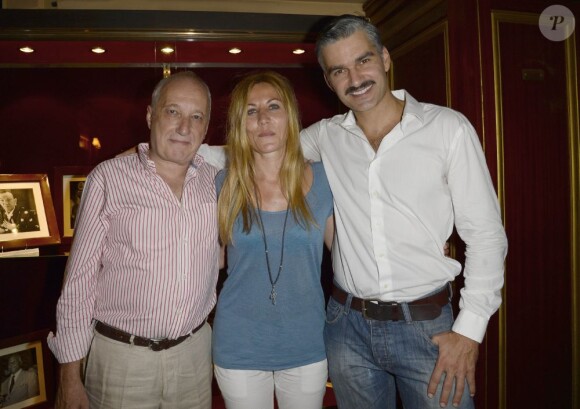 François Berléand, Mathilde Seigner et François Vincentelli - Dernière de la pièce "Quadrille" au Théâtre Édouard-Vll, à Paris le 18 juin 2013.