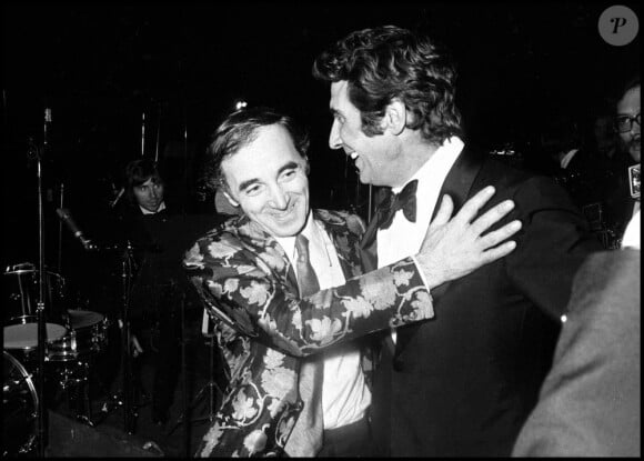 Charles Aznavour et Gilbert Bécaud à l'Olympia de Paris en 1972