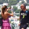 Christian Audigier et sa jolie fiancée Nathalie Sorensen heureux lors d'un week-end romantique à Capri en Italie, le 21 juin 2013.
