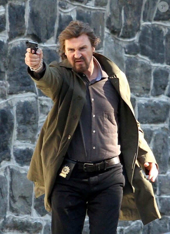 Liam Neeson sur le tournage de A Walk Among the Tombstones à New York le 4 mai 2013