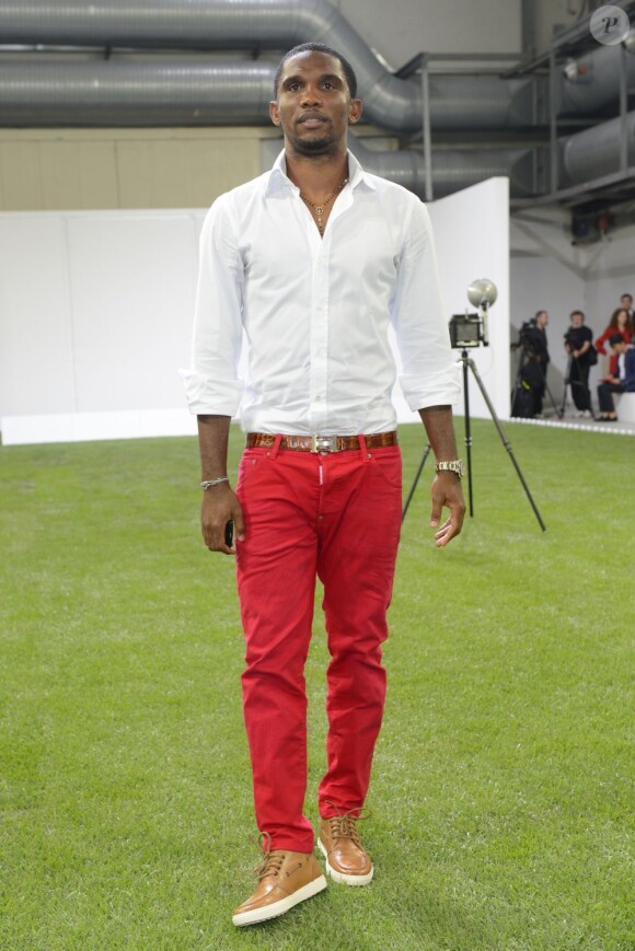 Samuel Eto'o lors du défilé Moncler Gamme Bleu à Milan, le 23 Juin 2013.