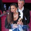 Zaho reçoit le prix de la meilleure artiste féminine à la cérémonie des Trace Urban Music Awards 2013, à Paris, le 14 mai 2013.
