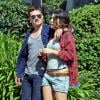 Exclusif - Josh Hutcherson se promène avec sa nouvelle petite amie Claudia Traisac à Los Angeles, le 22 juin 2013