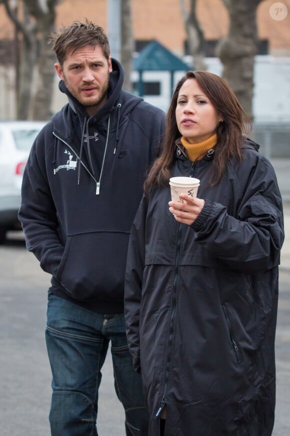 Tom Hardy lors du tournage d'Animal Rescue à Brooklyn, New York, le 11 mars 2013.