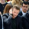 David Beckham assiste au défilé homme Louis Vuitton printemps-été 2014 au Parc André Citroën. Paris, le 27 juillet 2013.