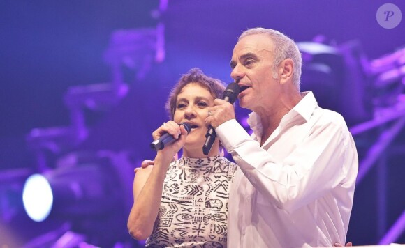 Caroline Loeb et Jean-Pierre Mader lors du concert Stars 80 au Grand Stade Lille Métropole-Pierre Mauroy à Villeneuve-d'Ascq le 29 juin 2013
