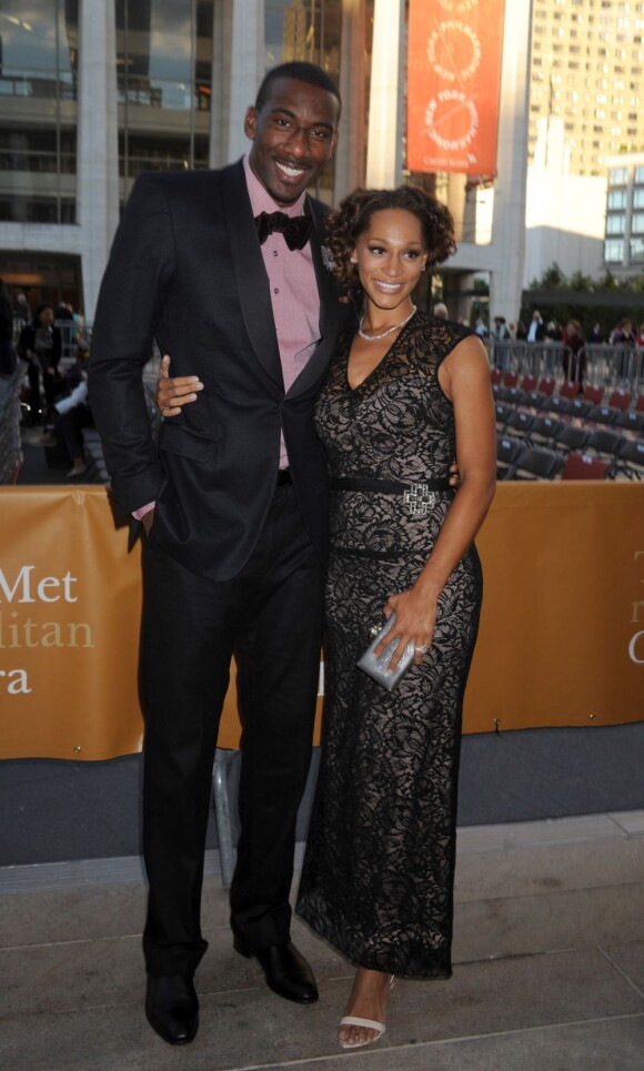 Amar'e Stoudemire et sa femme Alexis Welch lors du Metropolitan Opera Season Opening Night au Metropolitan Opera House de New York le 24 septembre 2012