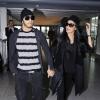 Nicole Scherzinger et son compagnon Lewis Hamilton quittent leur hôtel et prennent l'avion à Londres le 12 novembre 2012.