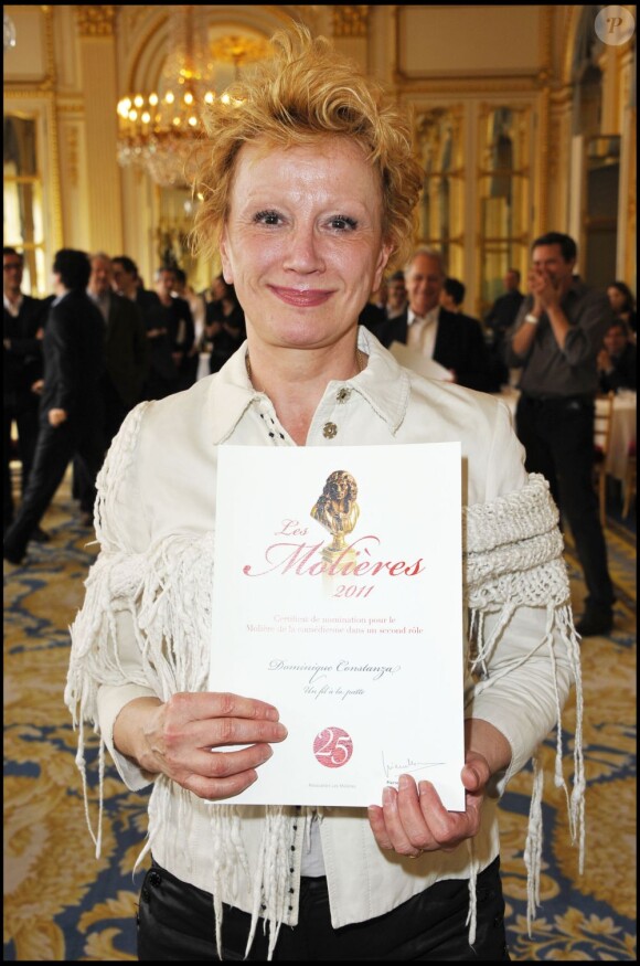 Dominique Constanza lors du déjeuner des nominations des Molières le 29 mars 2011