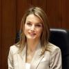La princesse Letizia d'Espagne au Ministère de la Santé le 1er juillet 2013 à Madrid.