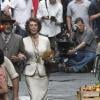 Sophia Loren sur le tournage de La Voix humaine, adaptation de l'oeuvre de Jean Cocteau, sous la direction de son fils Edoardo Ponti, à Venise le 8 juillet 2013 : l'actrice italienne donne la réplique à l'acteur Enrico Lo Verso