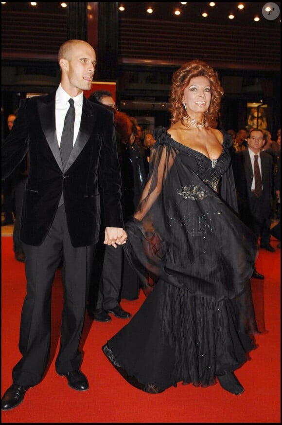 Edoardo Ponti avec sa mère Sophia Loren lors du Festival du film de Rome en 2007