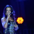 Claudia Lacerda au concert La nuit des hits, à Juan-les-Pins, pour l'association Enfant star et match, le 9 juillet 2013.