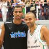 Tony Parker, le Spur, retrouvait Ian Mahinmi, le Pacer, au Palais des Sports Saint-Sauveur de Lille, le 12 juillet 2013 pour le match exhibition Le Choc des Titans en clôture du camp d'été du Lille Métropole Basket.
