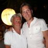 Björn Borg et Thomas Enqvist lors de la soirée au VIP Room de Saint-Tropez qui rassemblait les participants du Classic Tennis Tour, le 12 juillet 2013