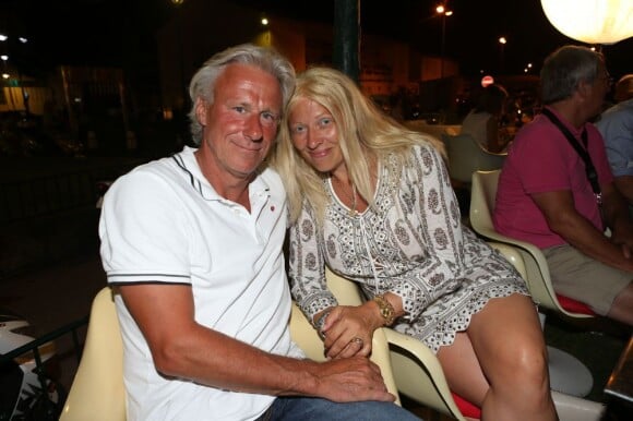 Björrn Borg et sa femme Patricia lors de la soirée au VIP Room de Saint-Tropez qui rassemblait les participants du Classic Tennis Tour, le 12 juillet 2013