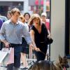 Jennifer Aniston avec Will Forte sur le tournage du film "Squirrels to the Nuts" à New York le 17 juillet 2013.