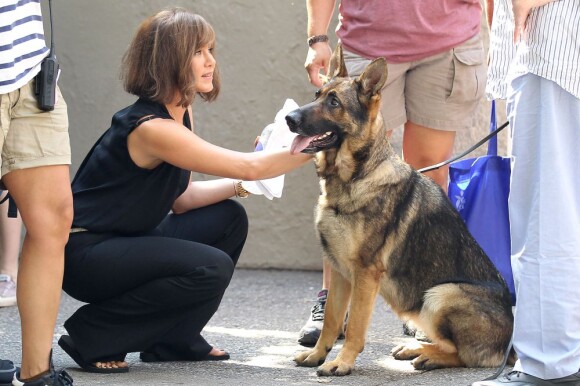 Jennifer Aniston sur le tournage du film "Squirrels to the Nuts" à New York le 17 juillet 2013.