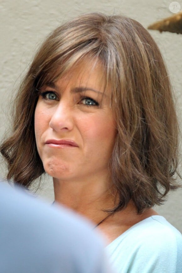 Jennifer Aniston sur le tournage du film "Squirrels to the Nuts" à New York le 17 juillet 2013.