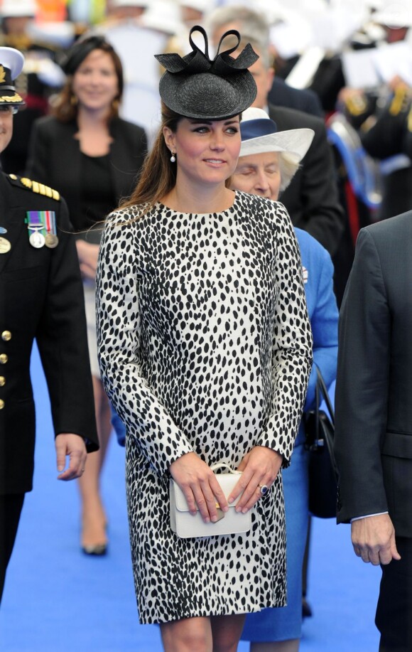 Kate Middleton lors du baptême d'un bateau de croisière, le 13 juin 2013 à Southampton
