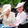 Kate Middleton avec la duchesse de Cornouailles lors de Trooping the Colour le 15 juin 2013