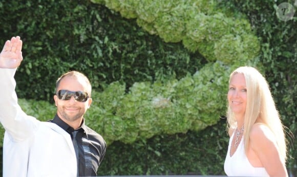 DJ Bobo et sa femme Nancy au mariage de Tina Turner avec Erwin Bach sur les rives du lac de Zurich en Suisse le 21 juillet 2013.