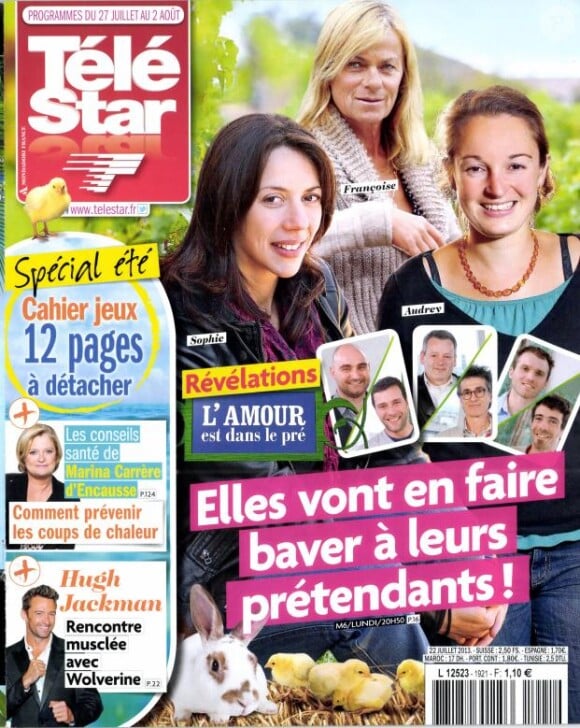 Françoise, Audrey et Sophie de L'amour est dans le pré 8 en couverture de Télé Star