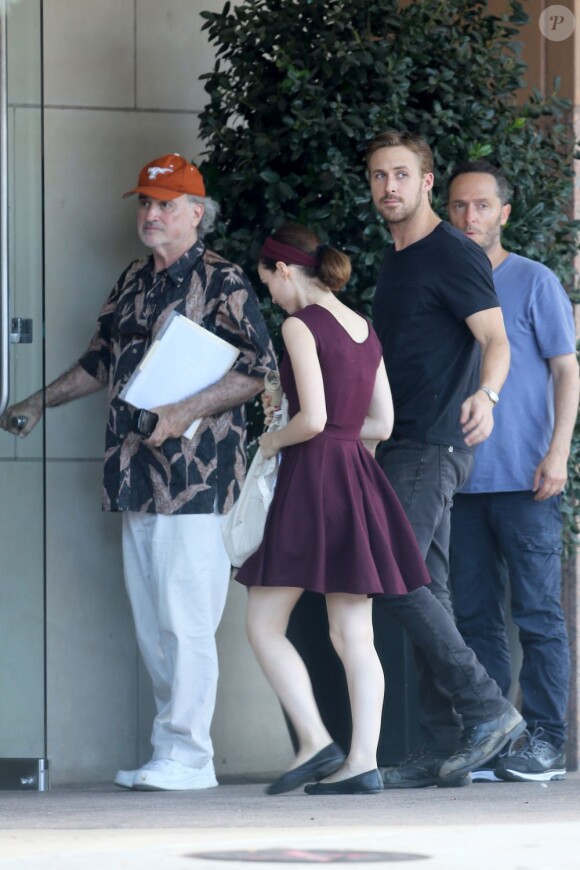 Terrence Malick Project au côté de Rooney Marage et Ryan Gosling à Austin, le 24 septembre 2012.