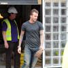 Exclusif - Gordon Ramsay, accompagné de David et Victoria Beckham, quitte un site de construction dans le sud de Londres, le 12 juillet 2013. Il se pourrait que les Beckham aient décidé d'investir dans un restaurant.
