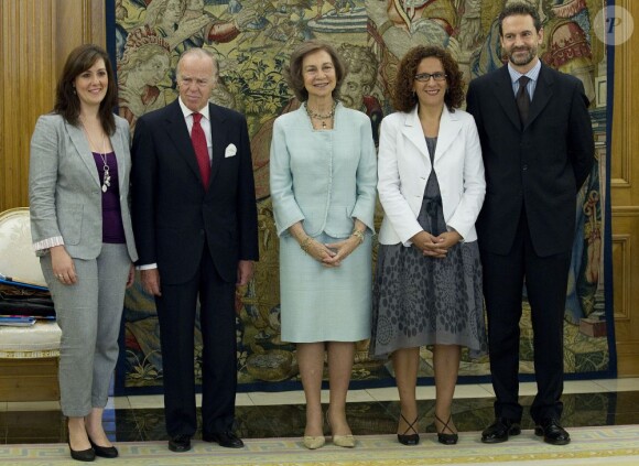 La reine Sofia d'Espagne à la Zarzuela le 23 juillet 2013 pour une réunion du comité espagnol de l'UNICEF.