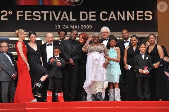 L'équipe du film La Première Etoile, dont le réalisateur-acteur Lucien Jean-Baptiste et Michel Jonasz au Festival de cannes 2009