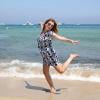 Exclusif - Marie-Amélie Seigner pose sur la plage de Saint-Tropez, le 25 juillet 2013. Marie-Amélie a donné un set musical dans l'après-midi sur la plage de l'Aqua club à Ramatuelle puis un concert en soirée à l'hôtel Ermitage à Saint-Tropez.