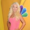 Christina Aguilera lors de la conférence de presse estivale d'NBC Universal à Los Angeles, le 27 juillet 2013.